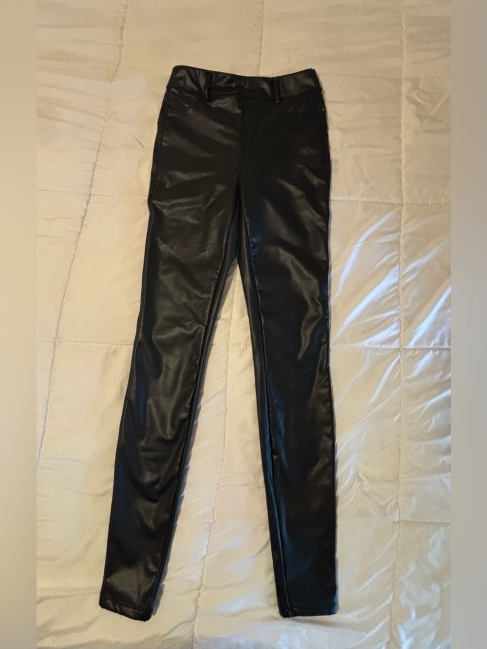 HALARA Black Faux Leather Full Length Leggings